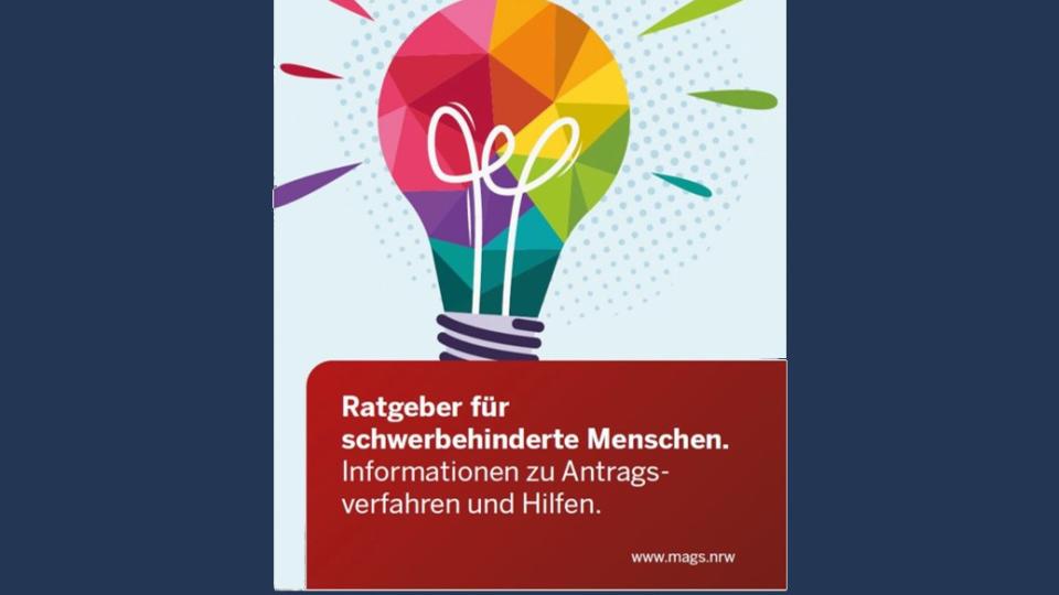 Es ist das Titelbild des Ratgebers abgebildet: Eine bunte Glühbirne befindet sich über den mit einem roten Feld abgesetzen Titel.